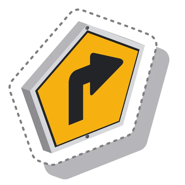 Sinal de tráfego com ícone isométrico seta — Vetor de Stock