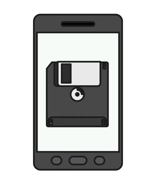 Ikona na białym tle technologii smartphone — Wektor stockowy