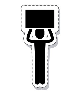 kişi avatar protesto izole simgesi