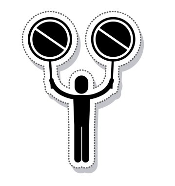 kişi avatar protesto izole simgesi