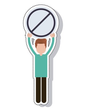 kişi avatar protesto izole simgesi