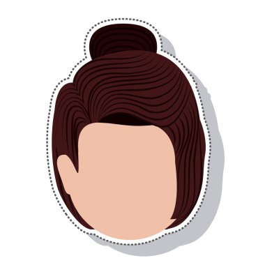 baş yüz kadın izole simgesi