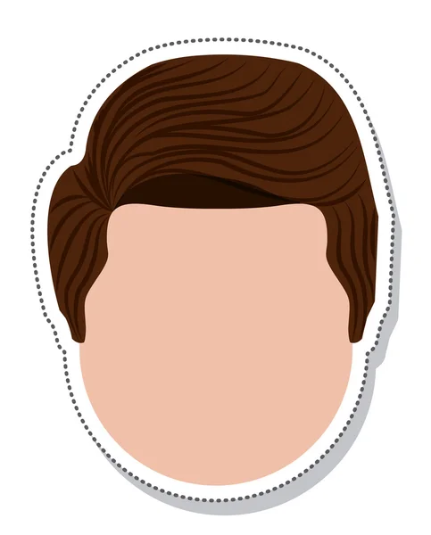 Head face man isolated icon — Stock Vector