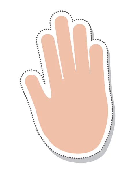 Hand human protest isolated icon — Stock Vector
