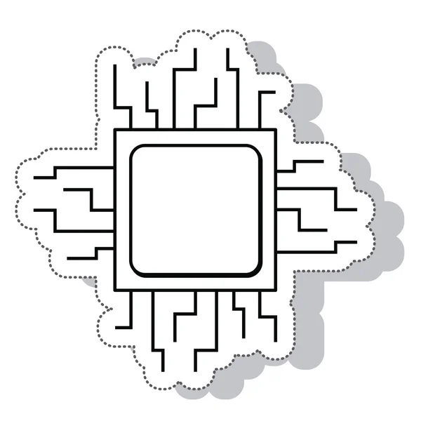 Circuit procesor icône isolée électrique — Image vectorielle