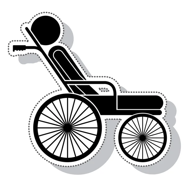 Wheelchair silhouette isolated icon — Stock Vector