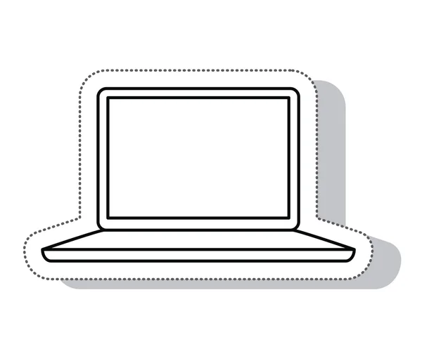 Laptop computer isolated icon — Stock Vector