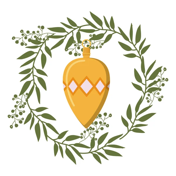 Feliz Navidad decoración de la corona — Vector de stock