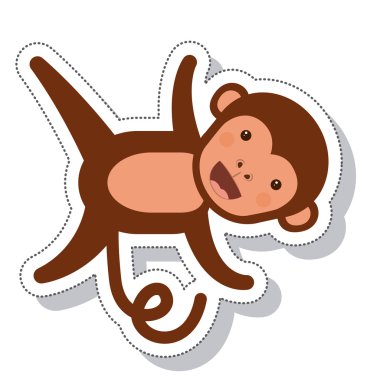 komik maymun izole simgesi