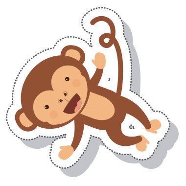 komik maymun izole simgesi