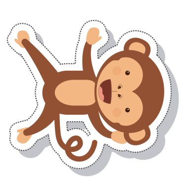 komik maymun izole simgesi