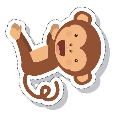 komik maymun izole simgesi