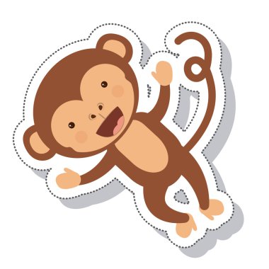 komik maymun izole simgesi