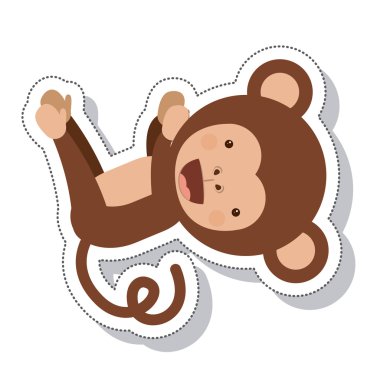 komik maymun izole simgesi