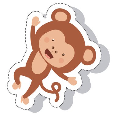 komik maymun izole simgesi