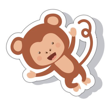 komik maymun izole simgesi