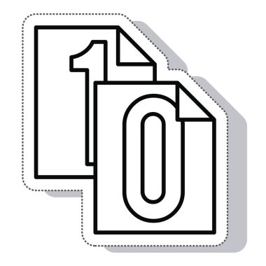 Kağıt ikili kod izole simgesi