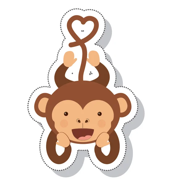Lustige Ikone für Affen — Stockvektor