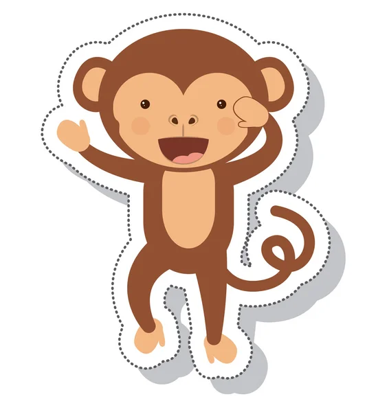 Komik maymun izole simgesi — Stok Vektör
