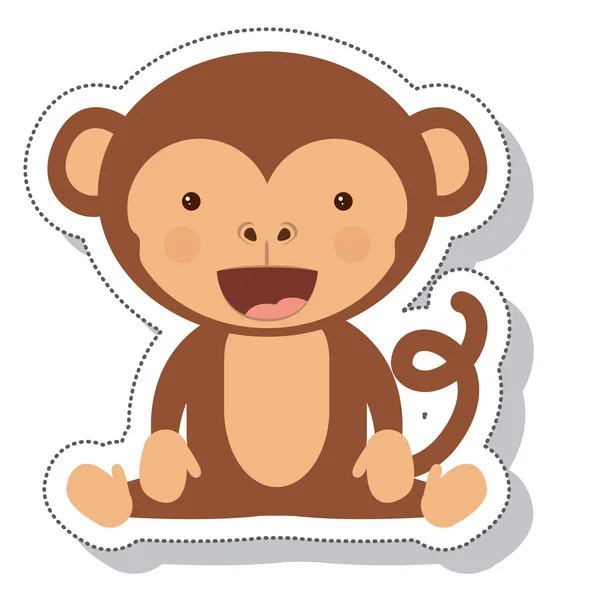 Mono divertido icono aislado — Archivo Imágenes Vectoriales
