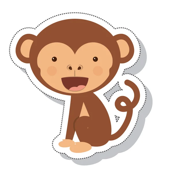 有趣的猴子孤立的图标 — 图库矢量图片