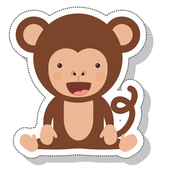 Legrační opice izolované ikona — Stockový vektor
