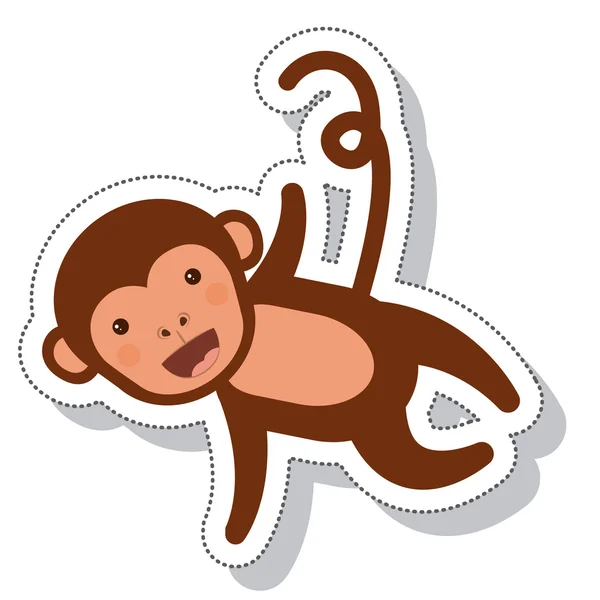 Funny monkey isolated icon — Stock Vector