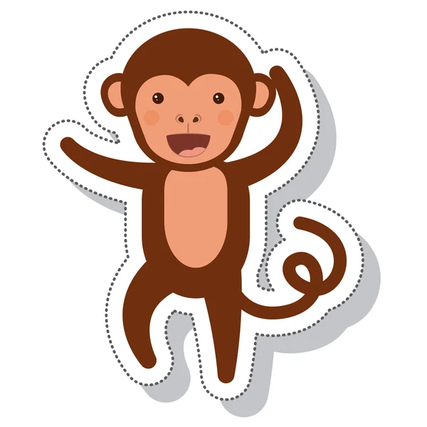 Mono divertido icono aislado — Vector de stock