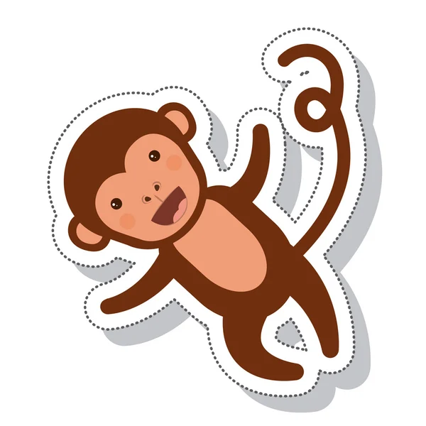 Grappige aap geïsoleerde pictogram — Stockvector