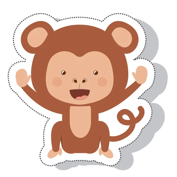 Ícone isolado macaco engraçado —  Vetores de Stock