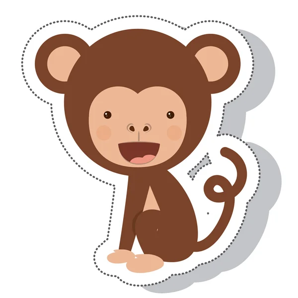 Ícone isolado macaco engraçado —  Vetores de Stock