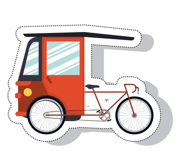 Servicio rickshaw icono aislado — Archivo Imágenes Vectoriales