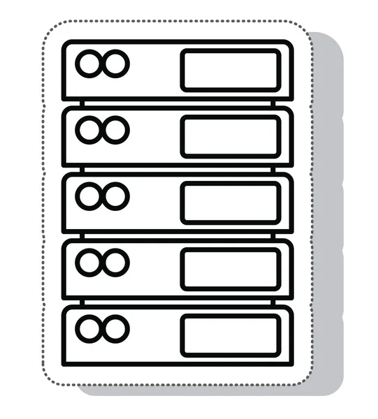 タワー コンピューター サーバー分離アイコン — ストックベクタ