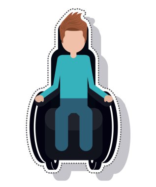 tekerlekli sandalye siluet izole simgesi