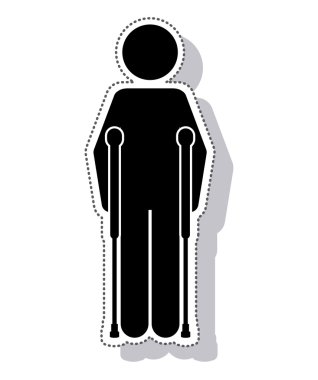 adam koltuk değneği izole simgesini devre dışı