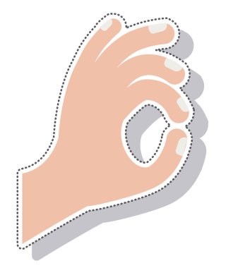 eller dil işaretleri izole simgesi