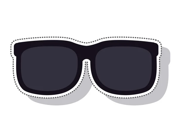 Gafas de sol negro aislado icono — Vector de stock