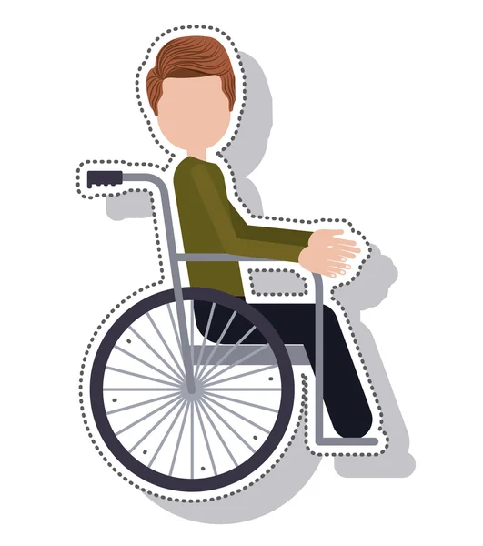 Tekerlekli sandalye siluet izole simgesi — Stok Vektör