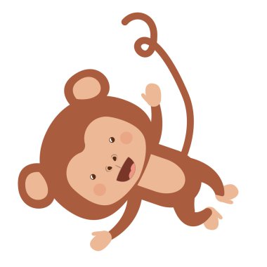 komik maymun izole simgesi