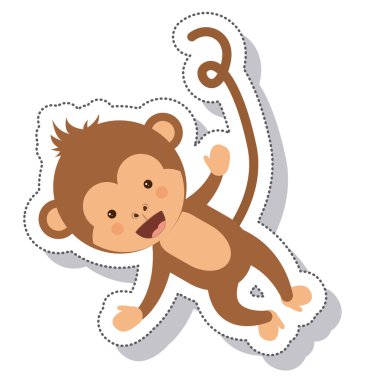 komik maymun izole simgesi