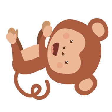 komik maymun izole simgesi