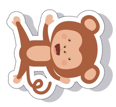 komik maymun izole simgesi