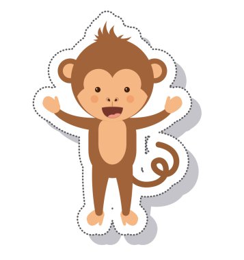 komik maymun izole simgesi