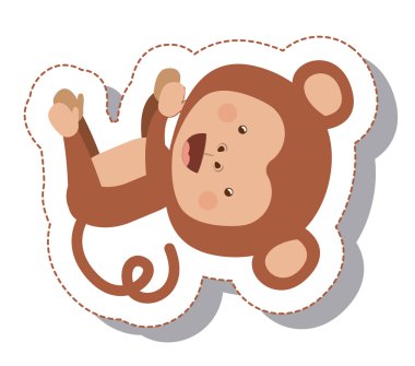 komik maymun izole simgesi