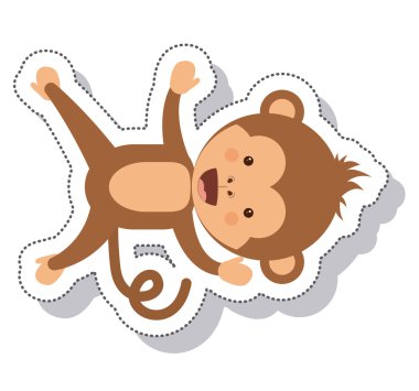 komik maymun izole simgesi