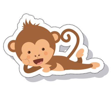 komik maymun izole simgesi