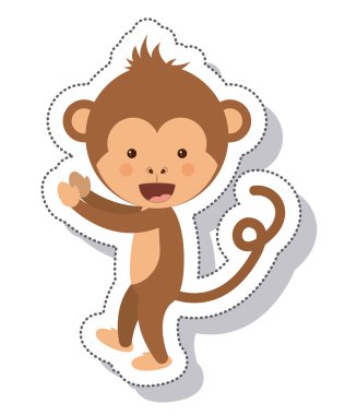 komik maymun izole simgesi