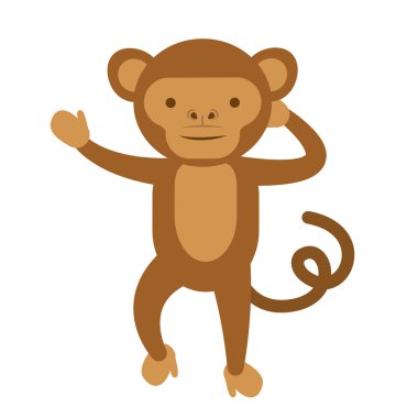 komik maymun izole simgesi