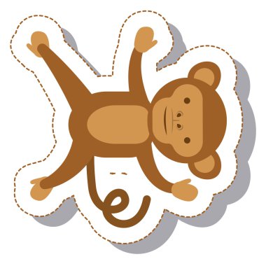 komik maymun izole simgesi