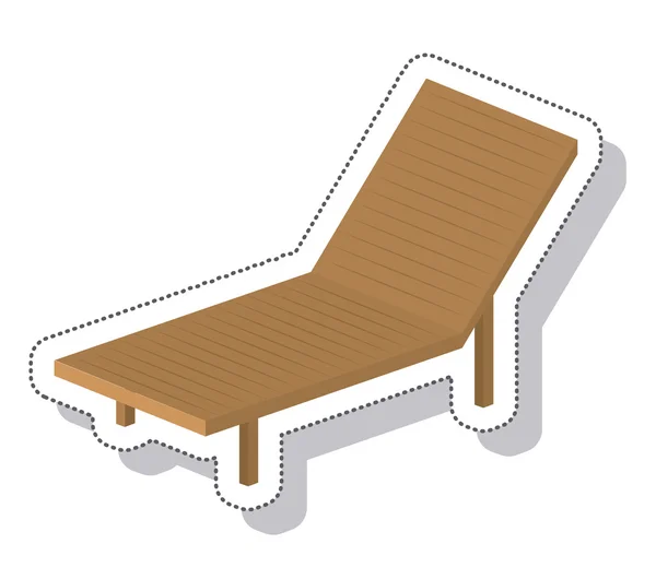 Cadeira de praia ícone isolado —  Vetores de Stock